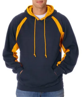 1262 Badger Adult Hook Hooded Blended Fleece Navy/ Gold