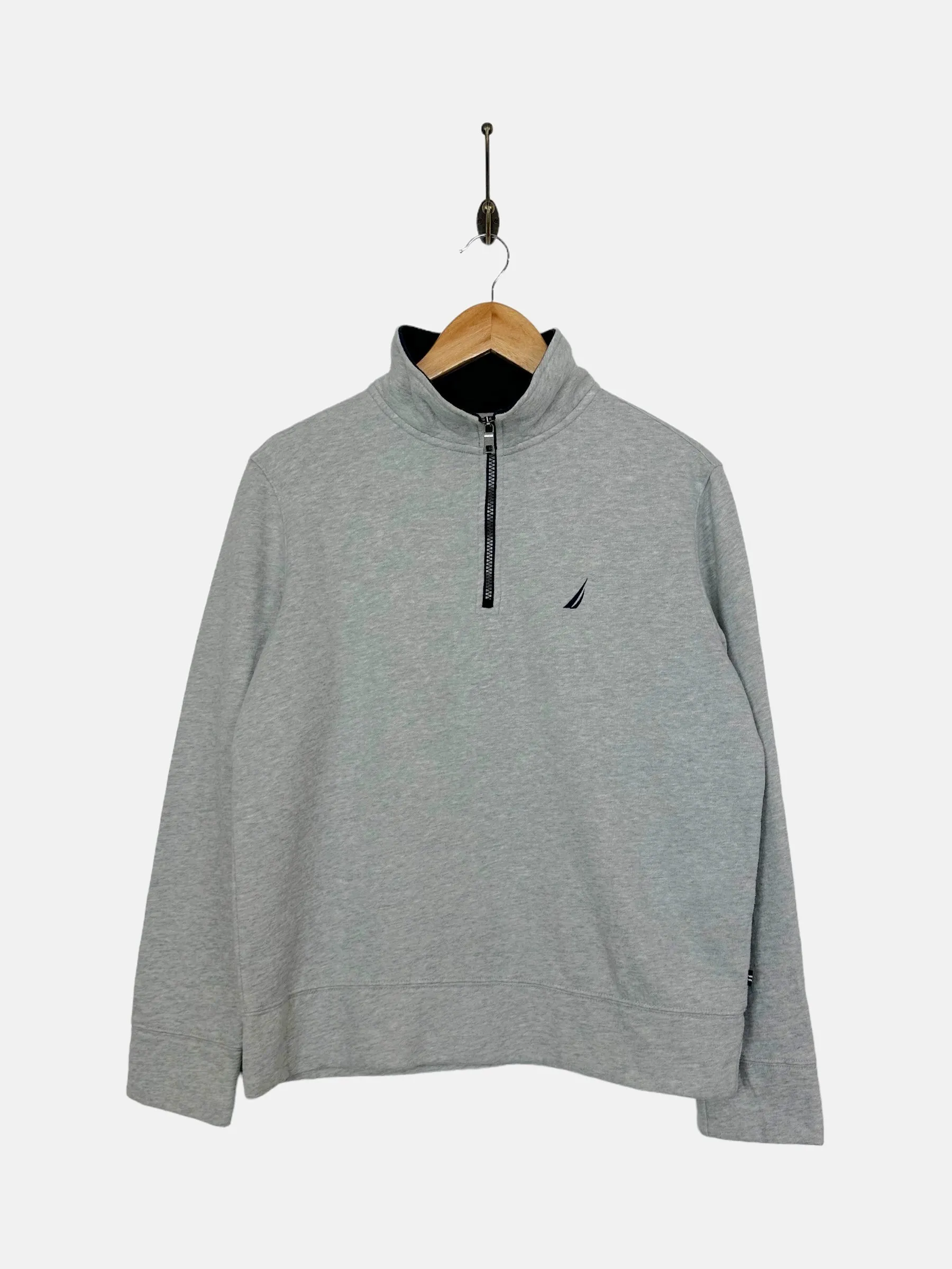 90's Nautica Embroidered Vintage Quarterzip Sweatshirt Size 8