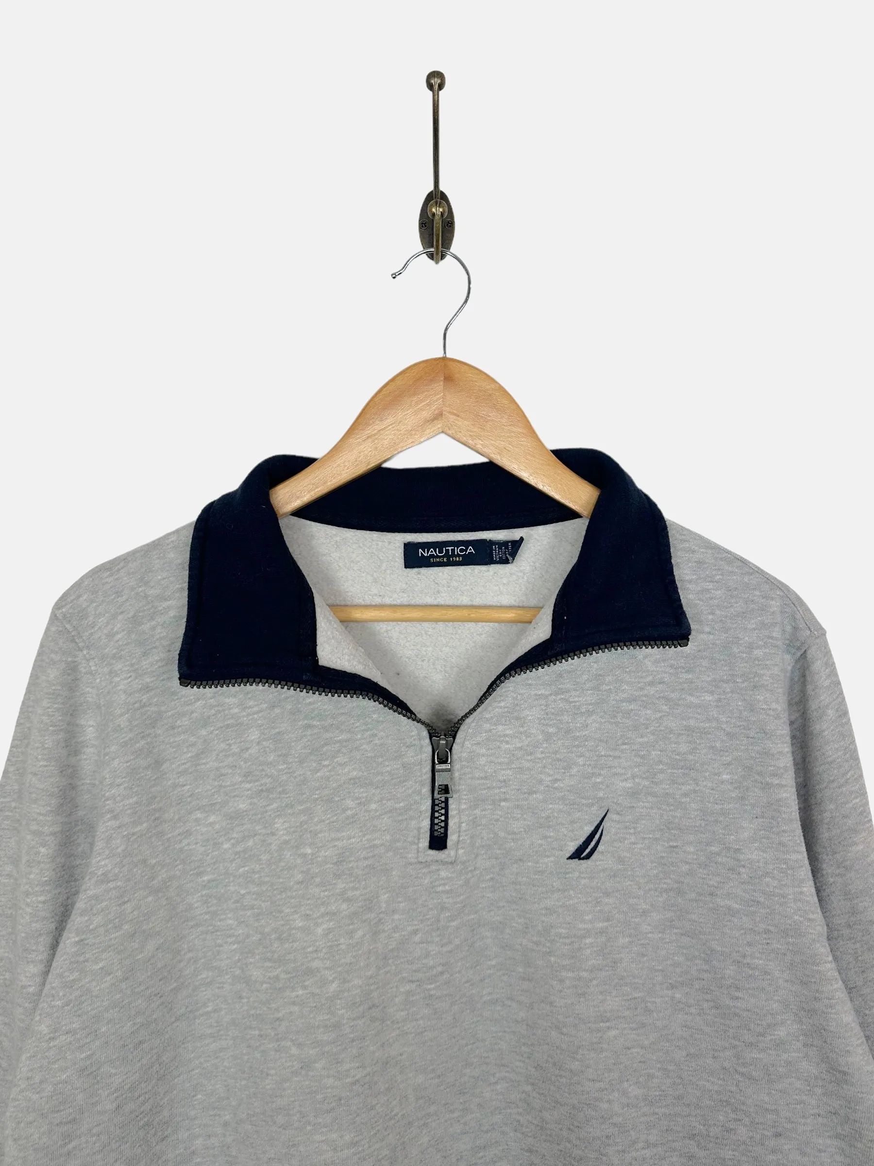 90's Nautica Embroidered Vintage Quarterzip Sweatshirt Size 8