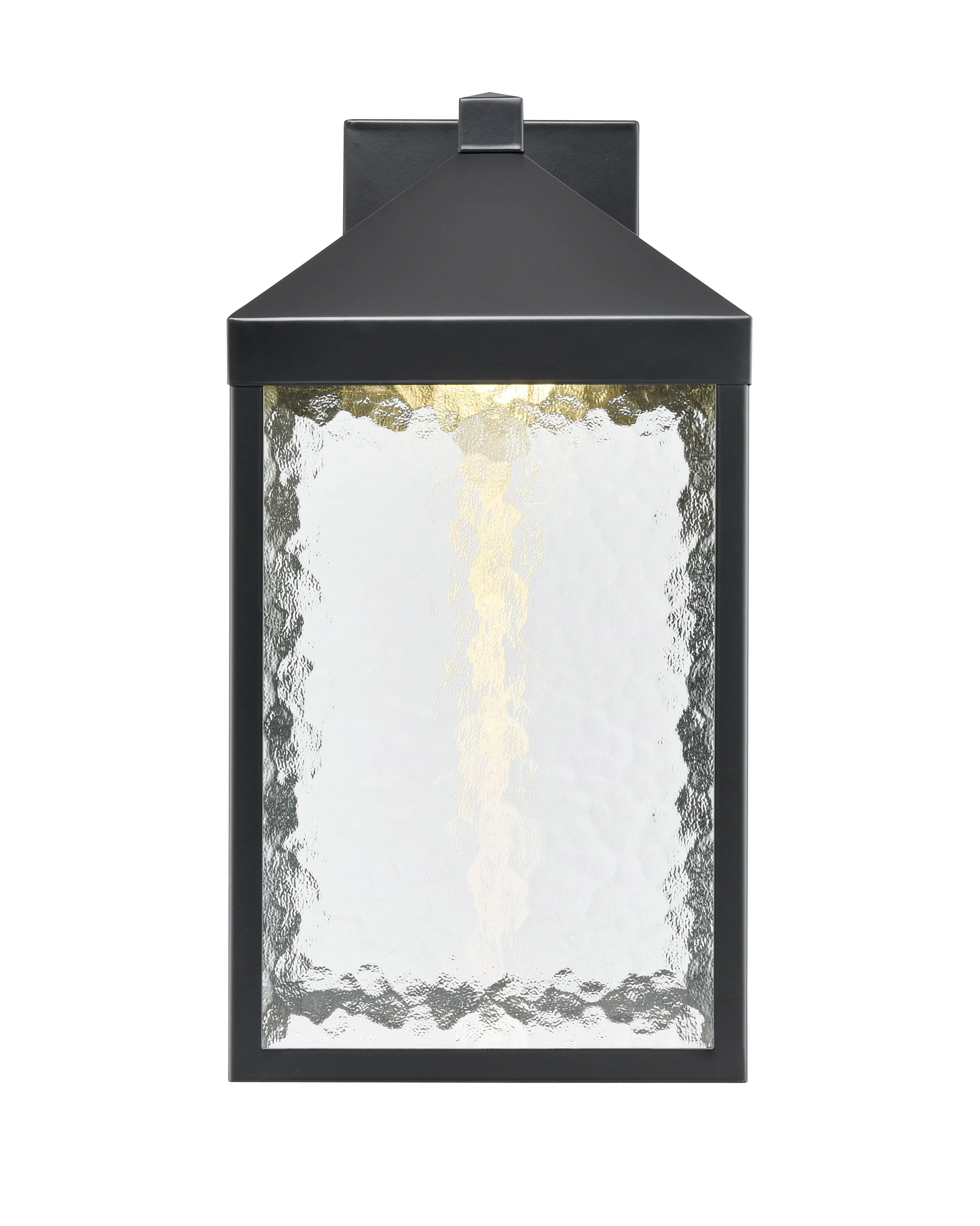 Aaron Outdoor Wall Lamp - Powder Coated Black - Clear Textured Glass - 12W Integrated LED Module - 1300 Lm - 10.5in. Extension - 3000K Warm White