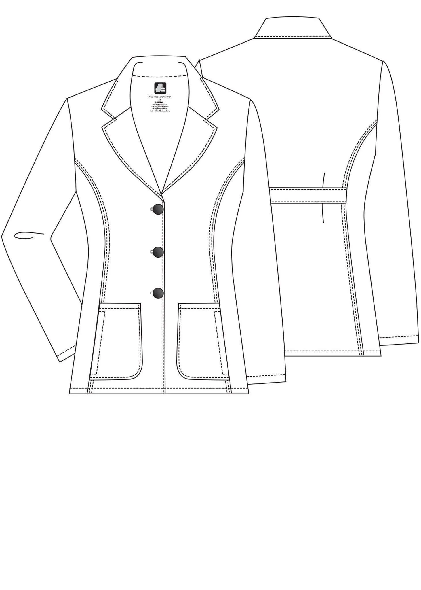 Adar Universal  Womens  28" Tailored Consultation Coat