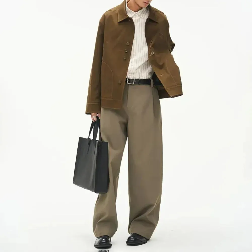 Aidase Mens Suit Trousers Classic Commuter Casual Trousers Autumn Business Daily Office Simple Straight Trousers Men'S Clothing 2024