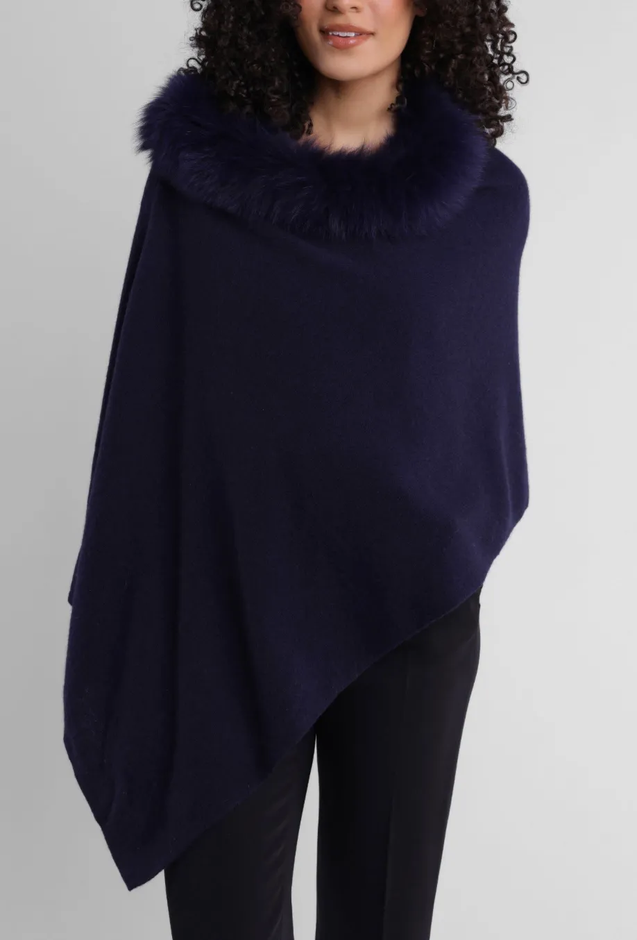 ALASHAN CASHMERE FOX TRIM TOPPER