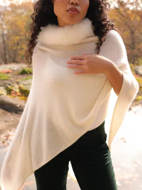 ALASHAN CASHMERE FOX TRIM TOPPER