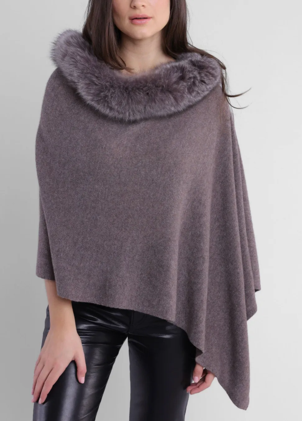 ALASHAN CASHMERE FOX TRIM TOPPER