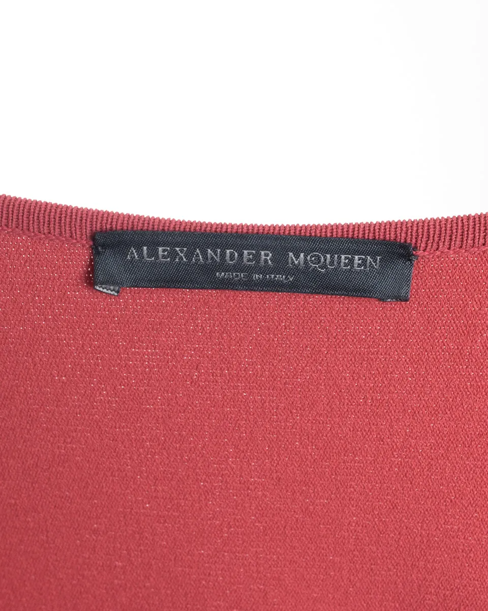 Alexander McQueen Coral Knit Jersey Peplum Dress - 4/6