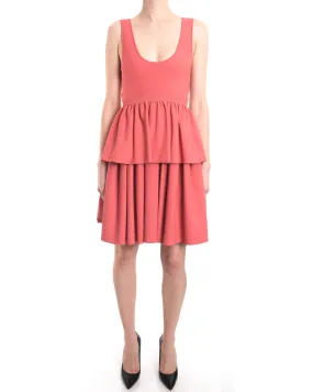 Alexander McQueen Coral Knit Jersey Peplum Dress - 4/6