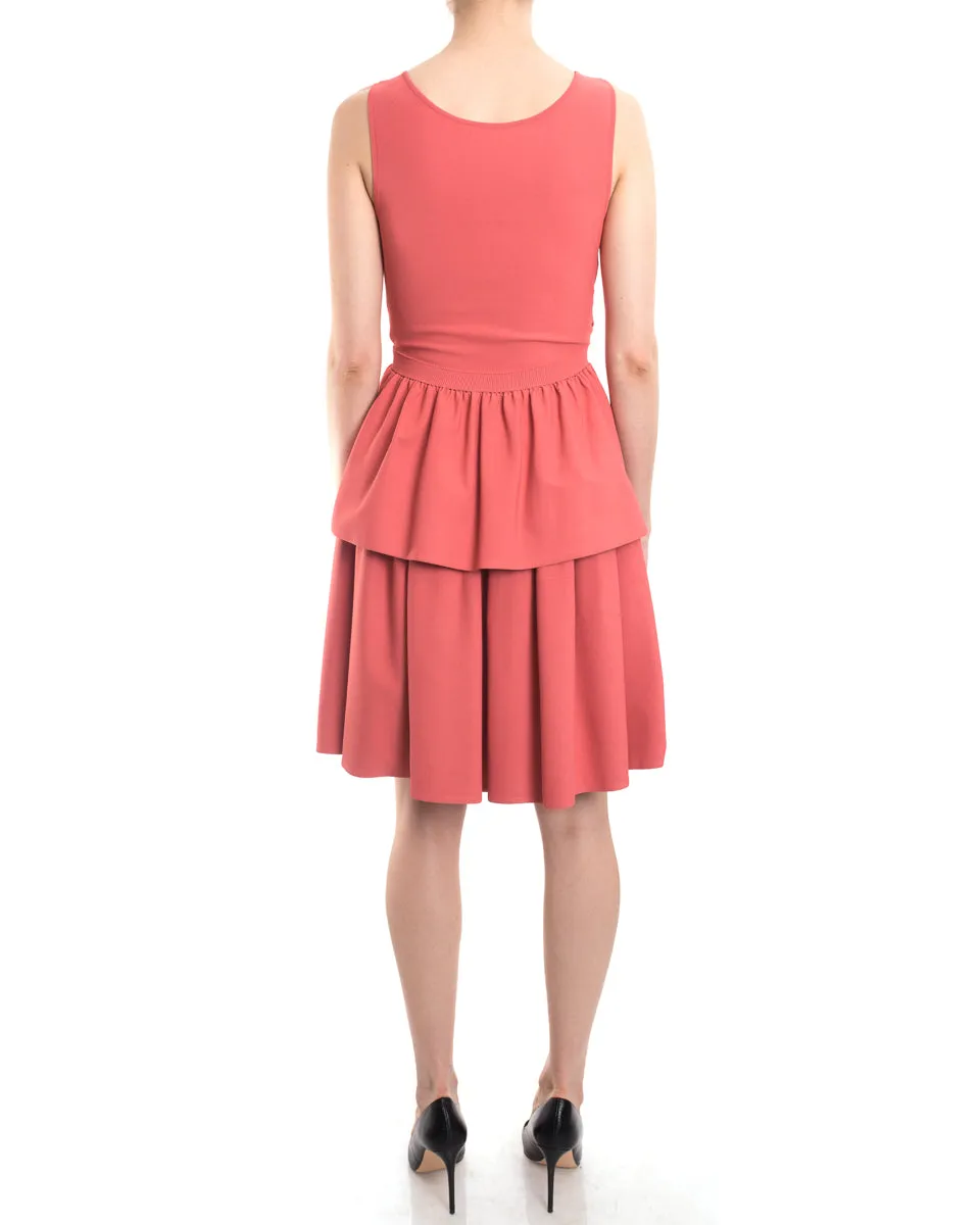 Alexander McQueen Coral Knit Jersey Peplum Dress - 4/6