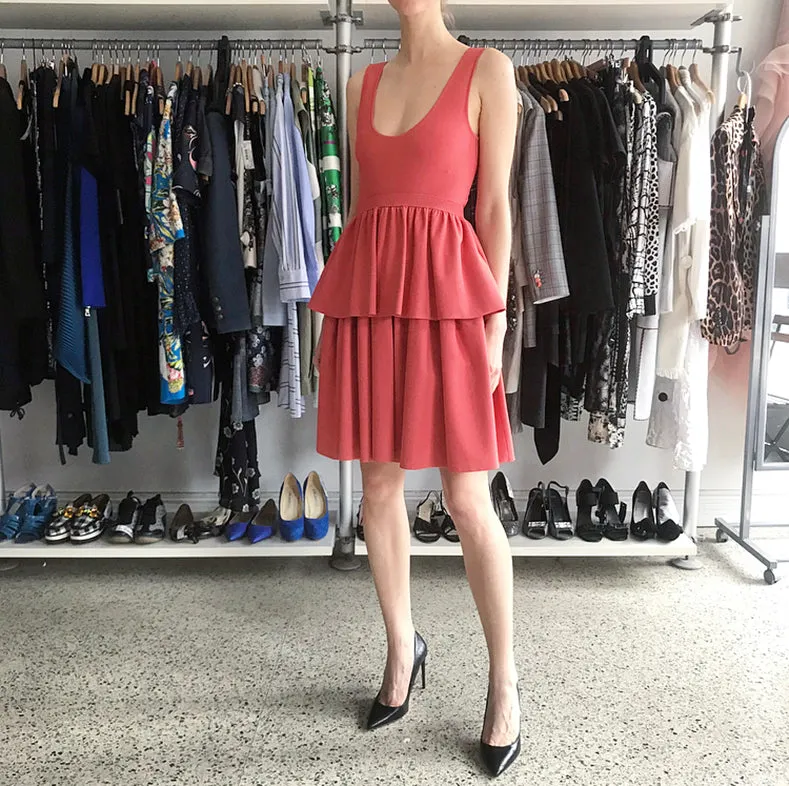 Alexander McQueen Coral Knit Jersey Peplum Dress - 4/6