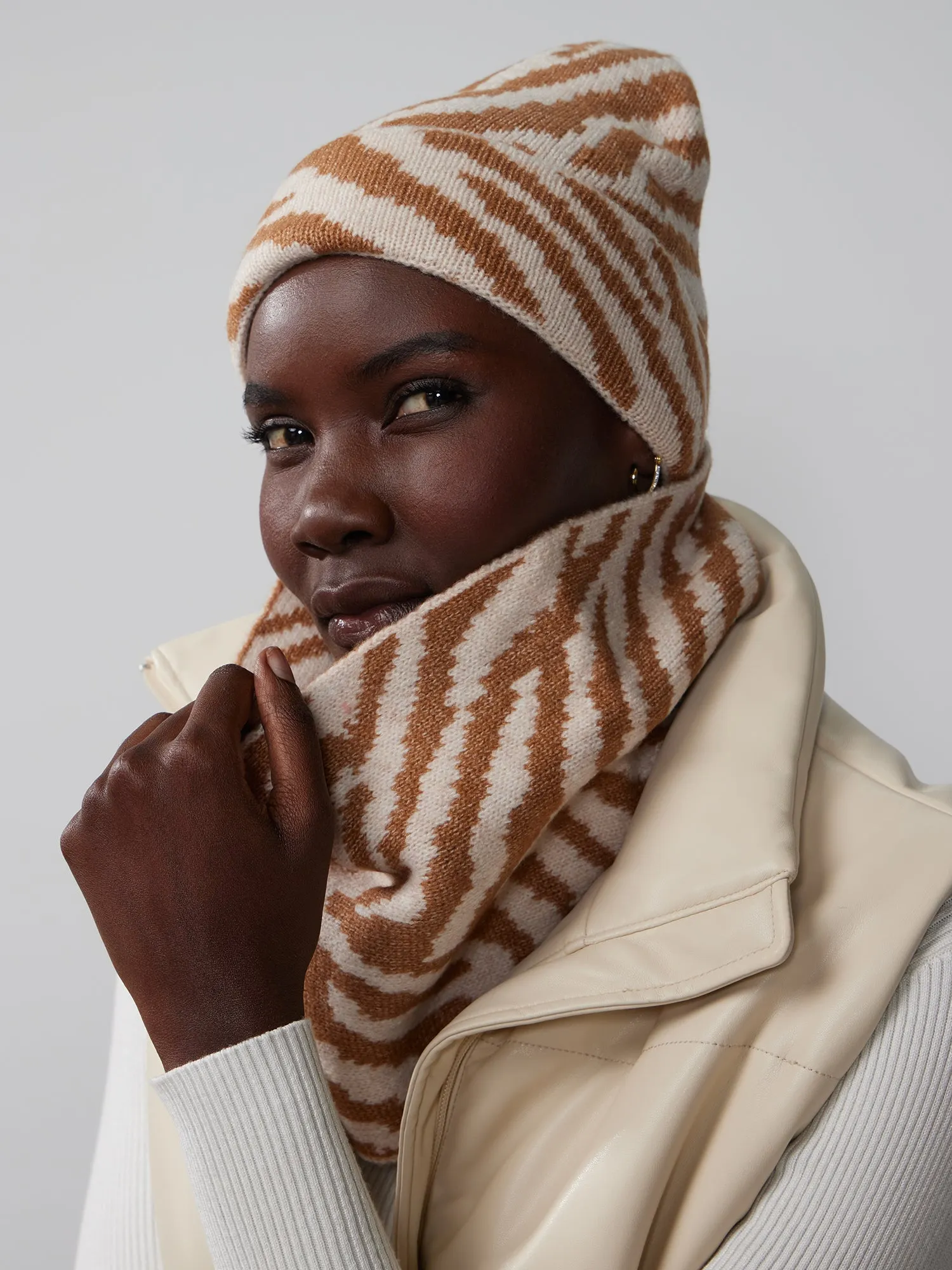 Animal Print Scarf & Beanie Set