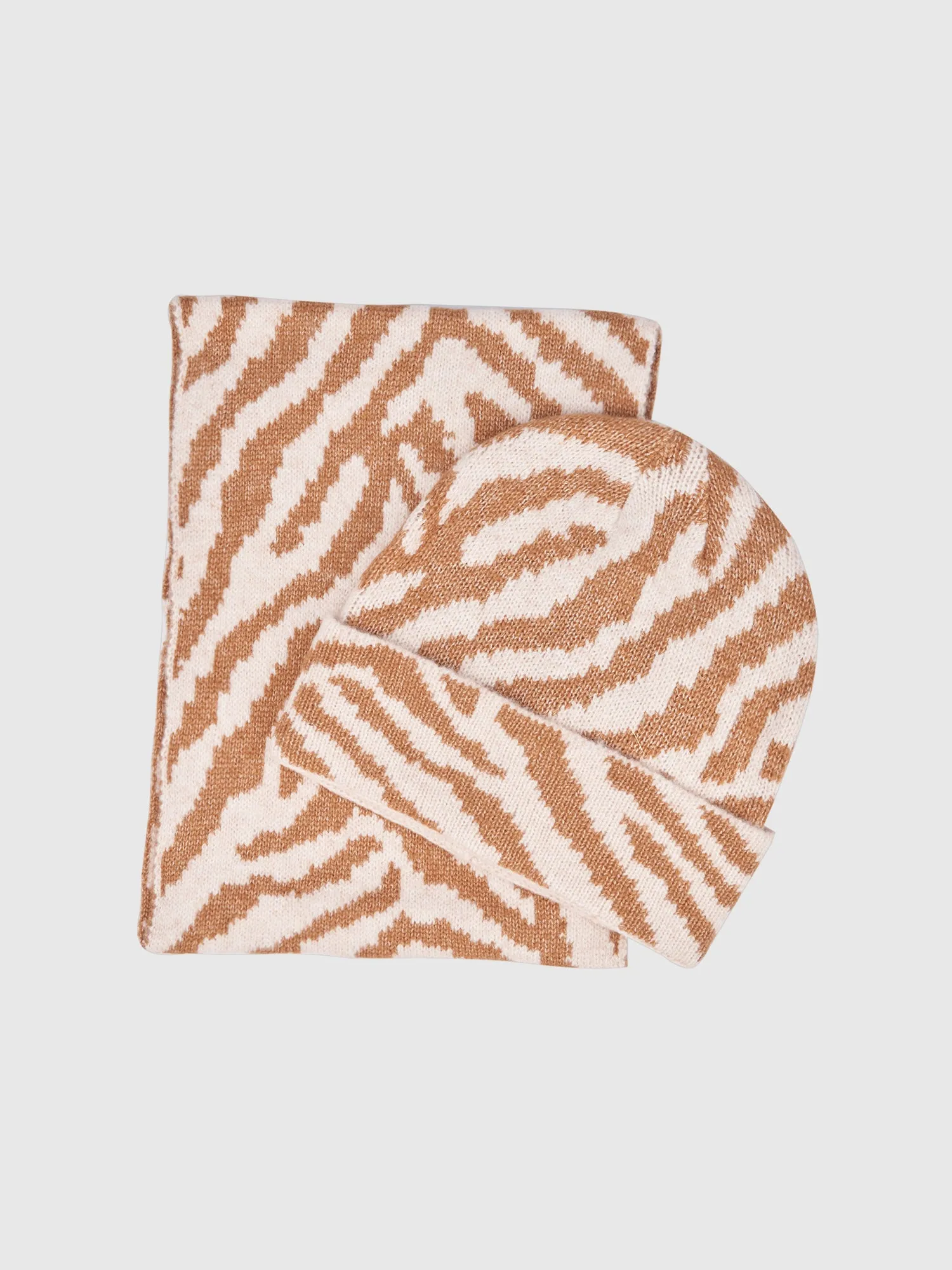 Animal Print Scarf & Beanie Set