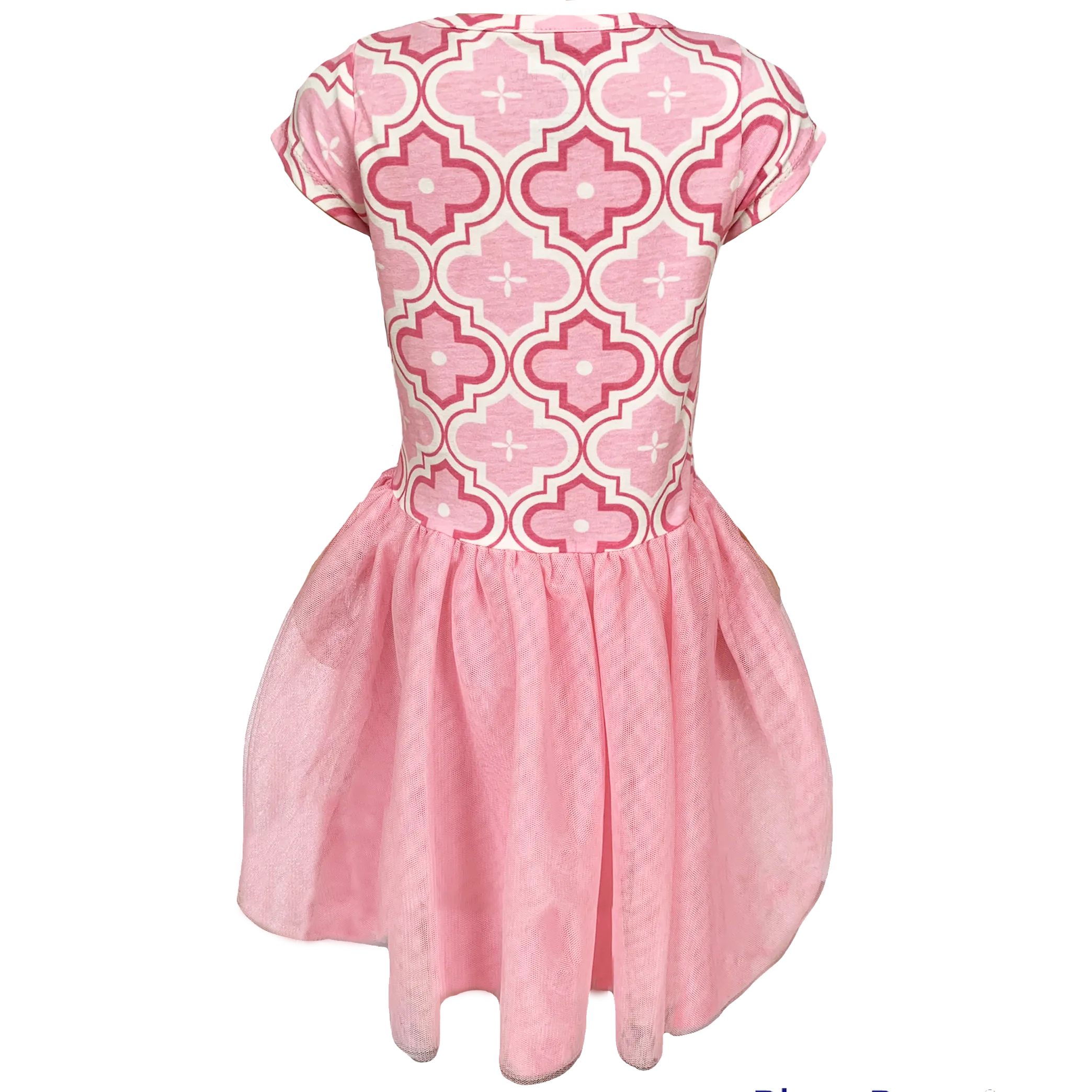 Annloren Girls Dress Pink Tulle & Pink Arabesque Easter Party Dress