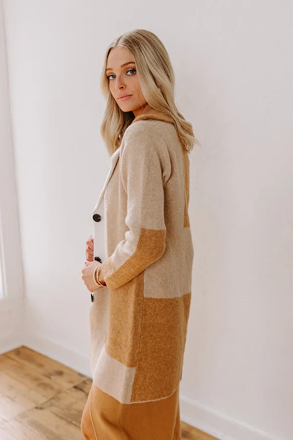 Apple Spiced Wishes Knit Coat in Camel