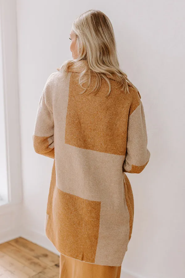 Apple Spiced Wishes Knit Coat in Camel