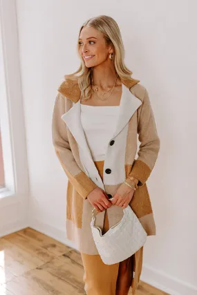 Apple Spiced Wishes Knit Coat in Camel
