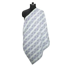 Bacati - Emma Large Triangles Mint/Navy Blue Muslin Nursing Scarf