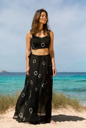 BALEARES MAXI SKIRT BLACK BANDHANI