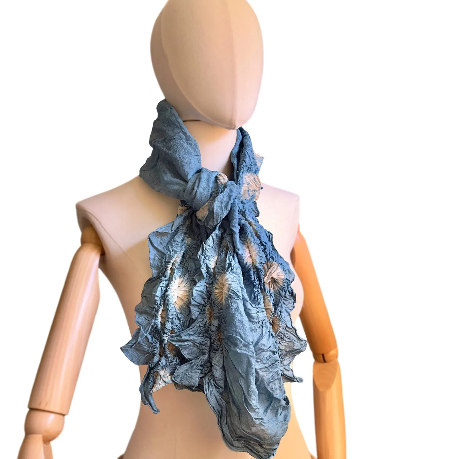 BANDHNI Tie Dye Tassar Silk Scarf