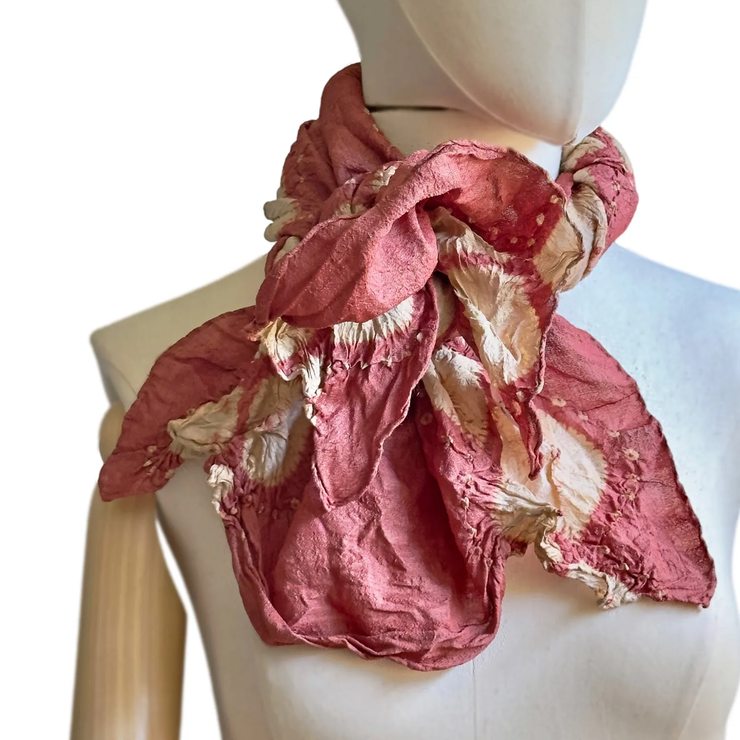 BANDHNI Tie Dye Tassar Silk Scarf