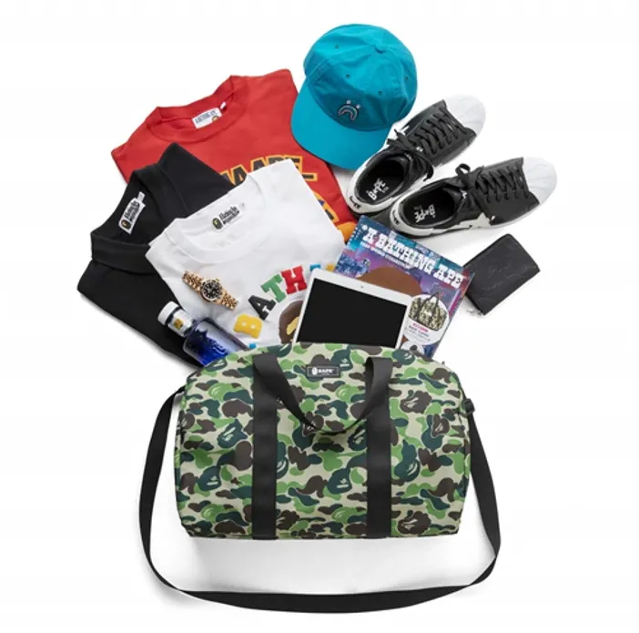Bape Green Camo Duffle Bag & Magazine