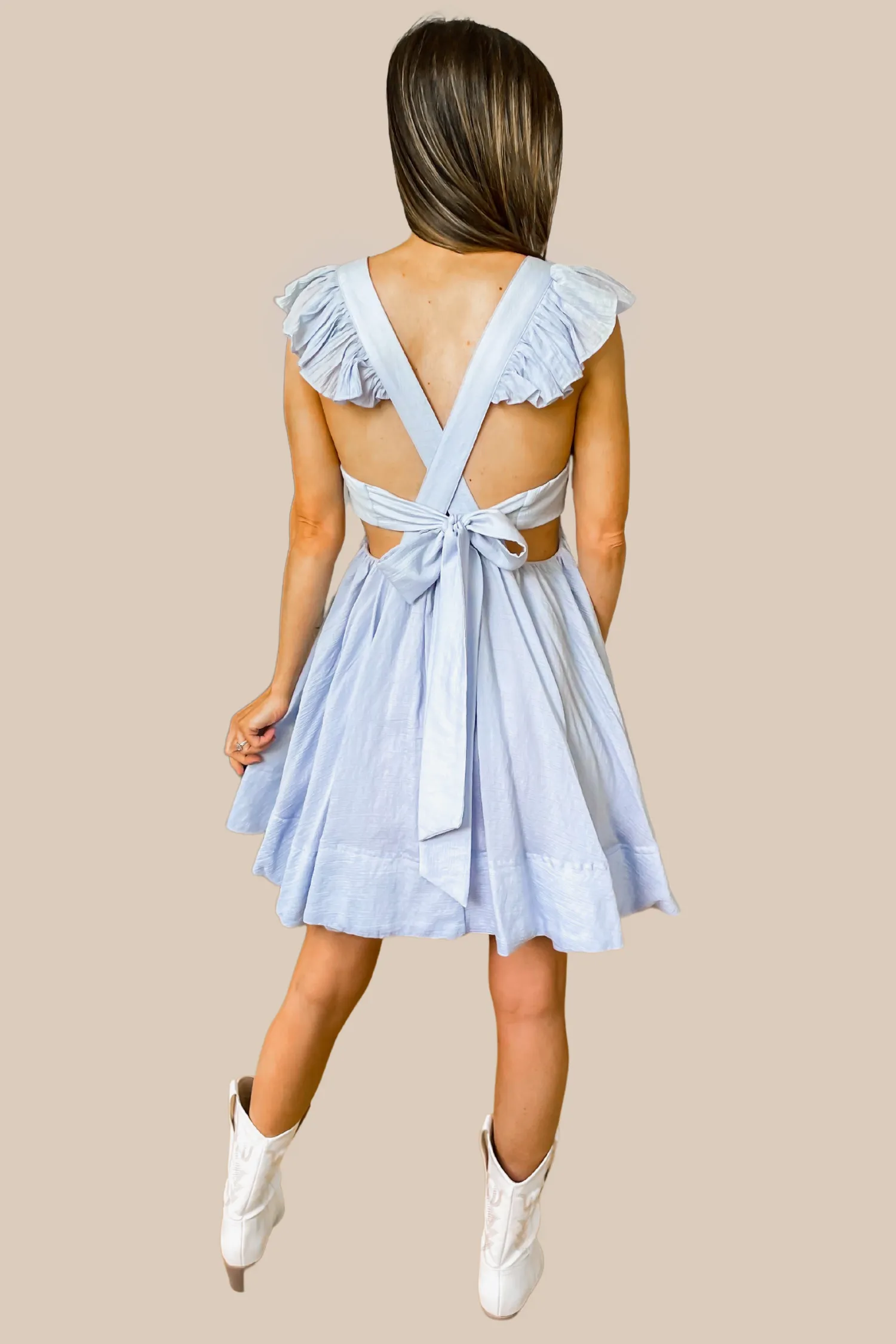 Beautiful Morning Blue Mini Dress - SALE