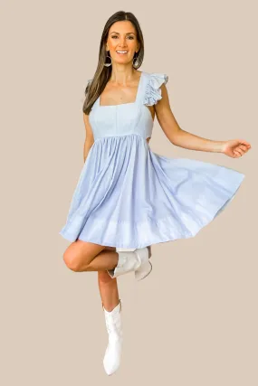 Beautiful Morning Blue Mini Dress - SALE