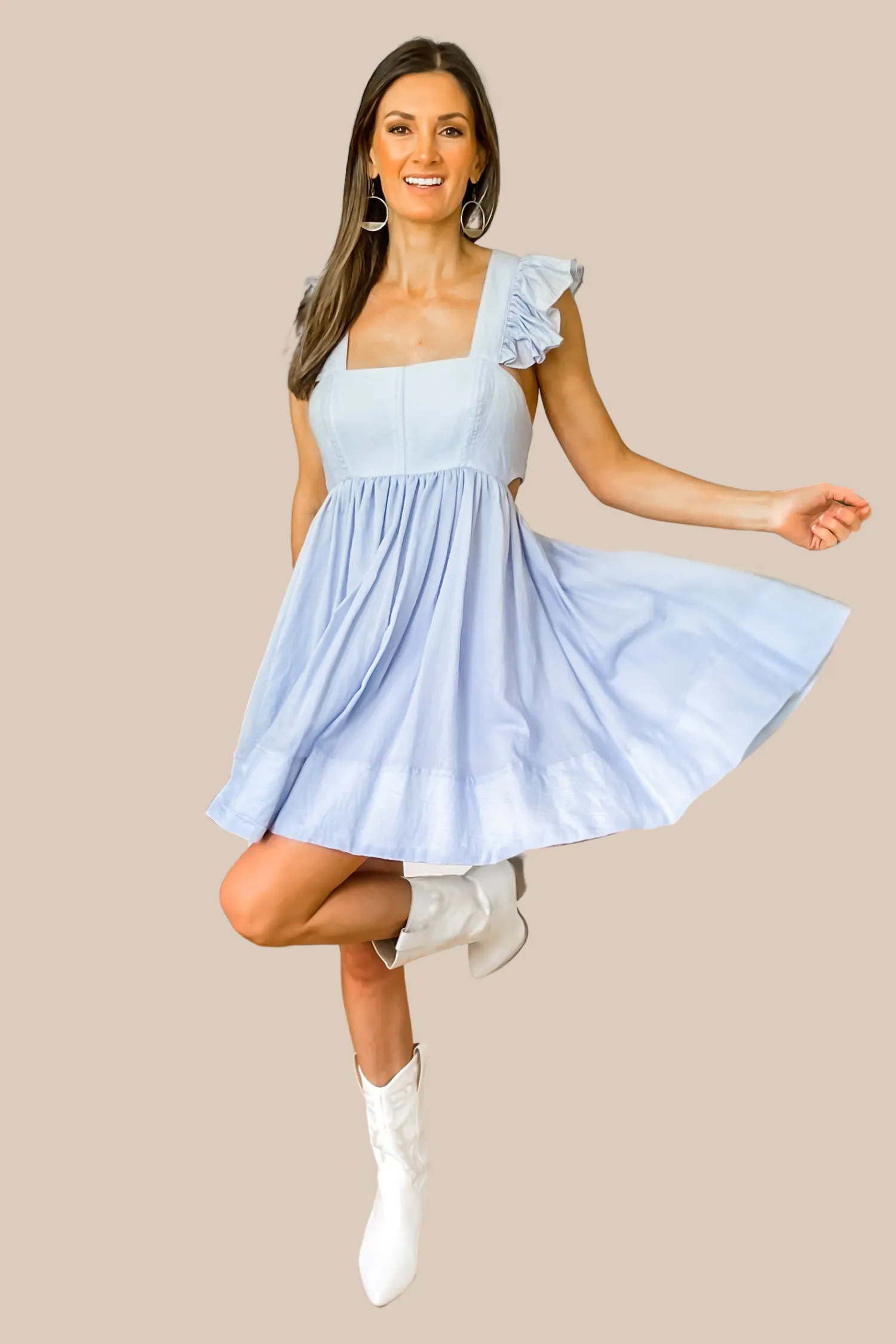 Beautiful Morning Blue Mini Dress - SALE