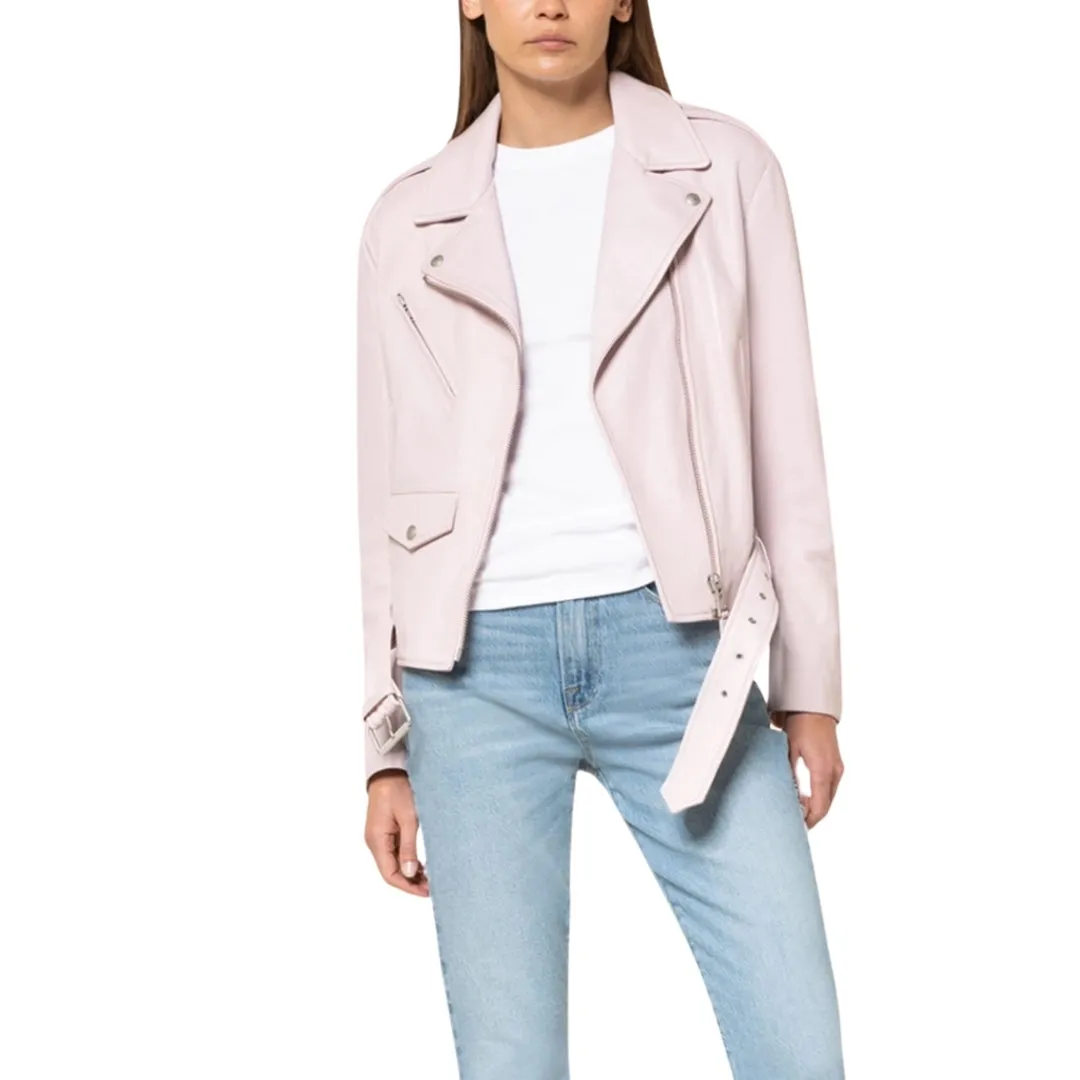 Belstaff Renegade Chalk Pink Leather Jacket