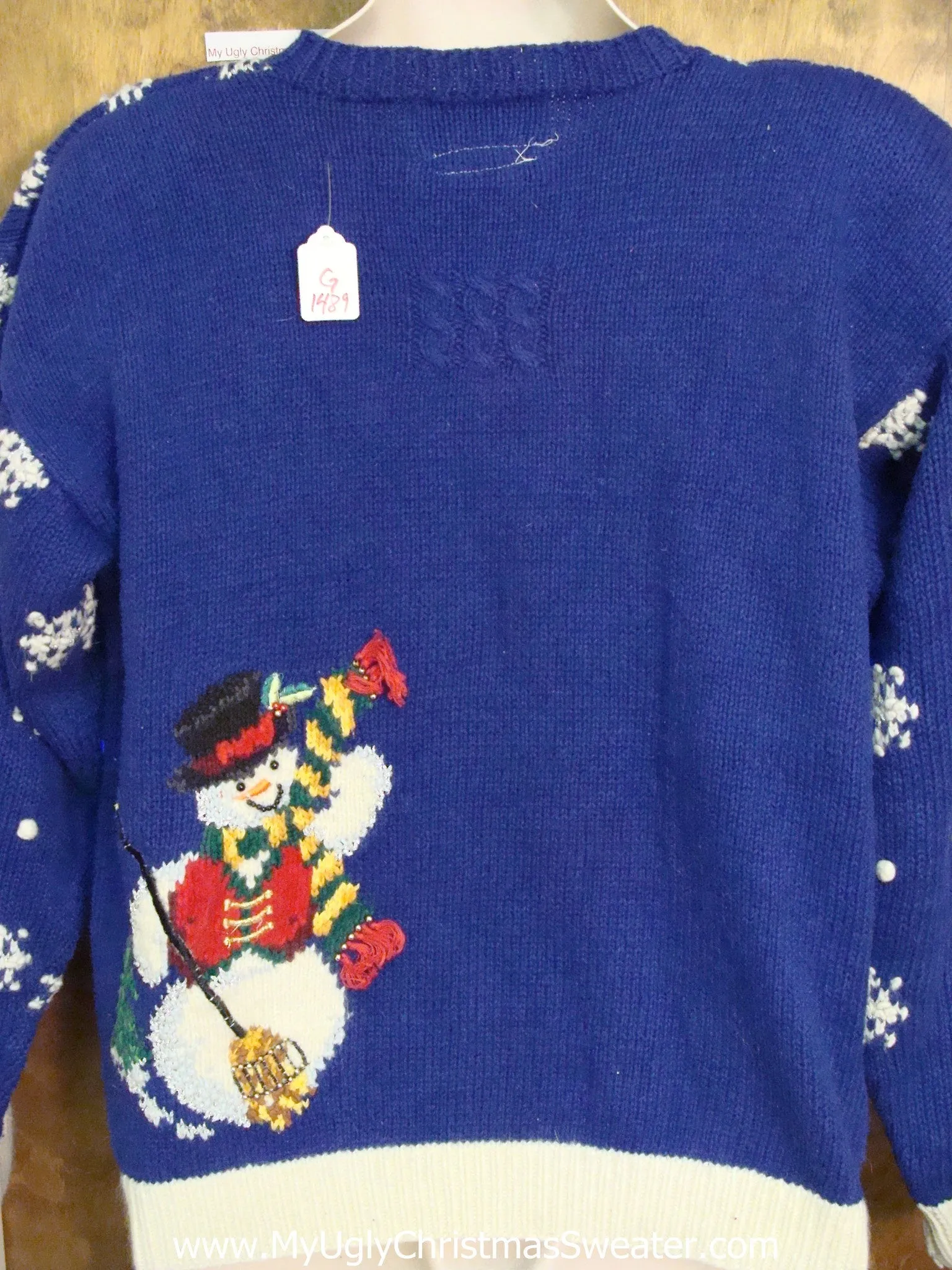 Best 80s 2sided Snowmen Light Up Ugly Xmas Sweater