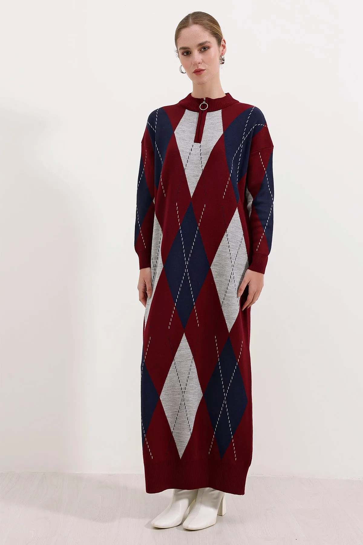 BGD Women Knit Dress - Dark Red - Avondale