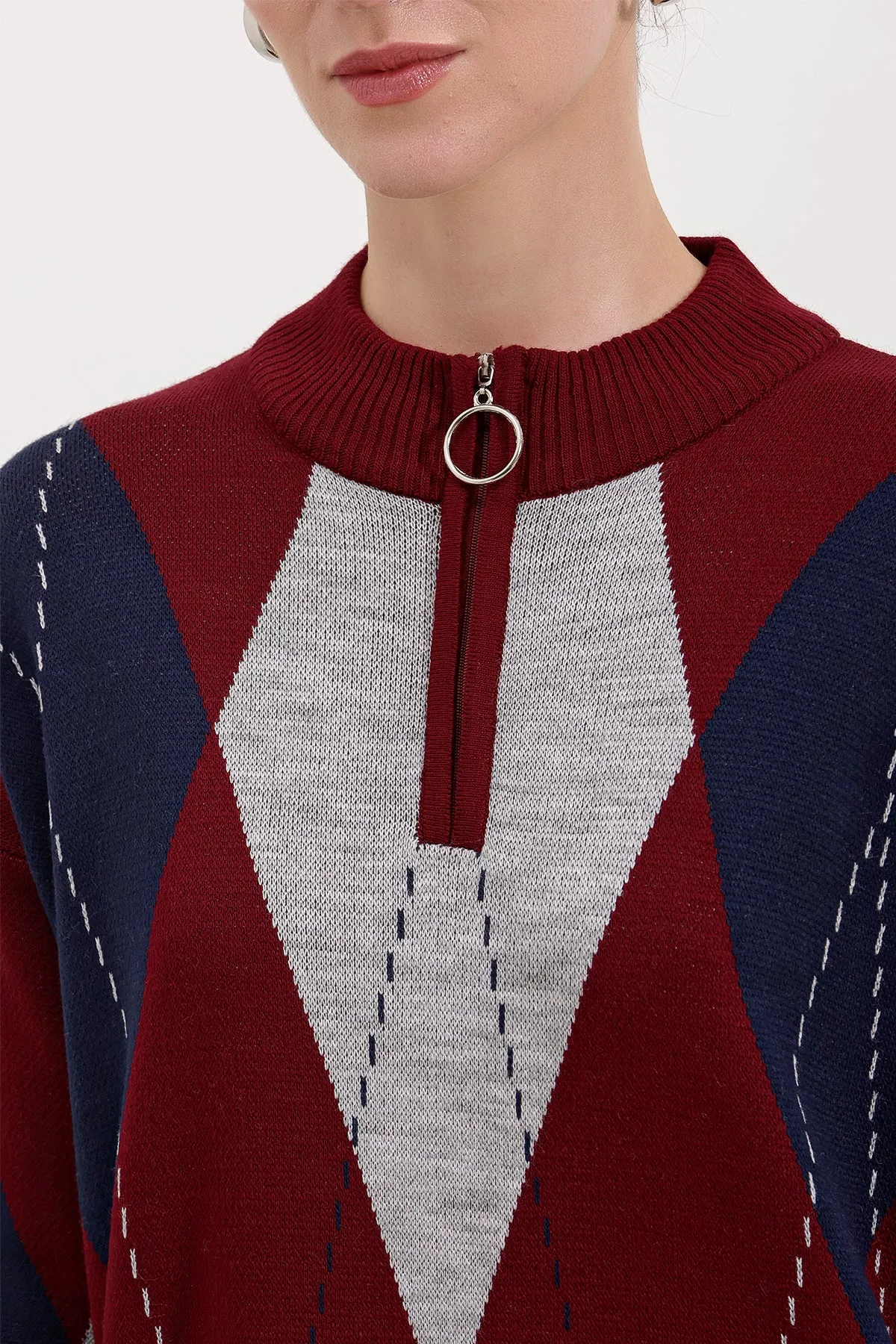 BGD Women Knit Dress - Dark Red - Avondale