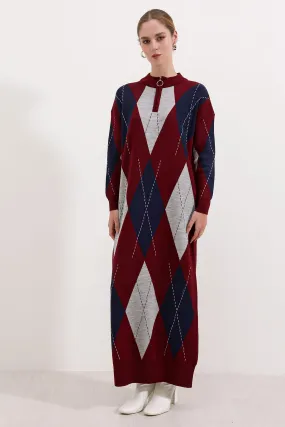 BGD Women Knit Dress - Dark Red - Avondale