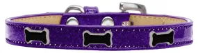 Black Bone Widget Dog Collar Purple Ice Cream Size 10