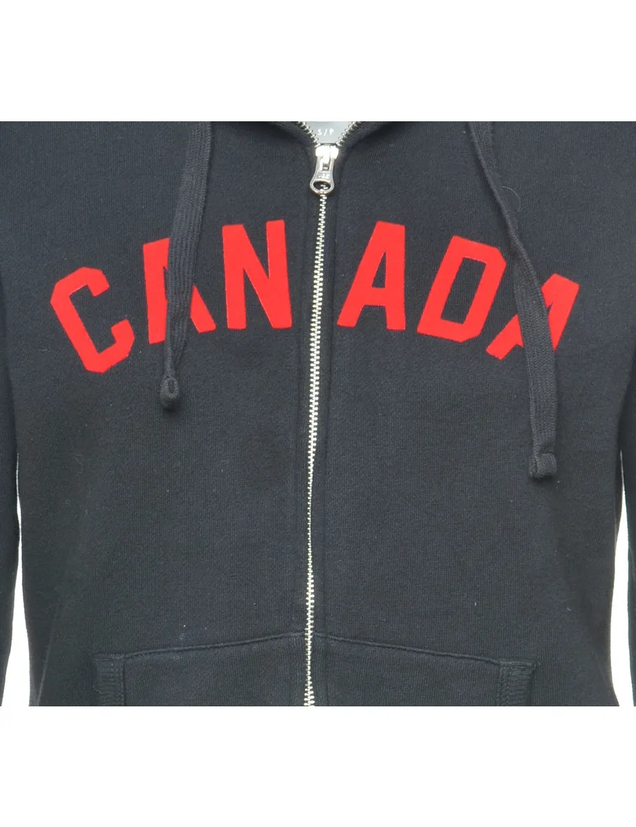 Black Canada Printed Hoodie - S