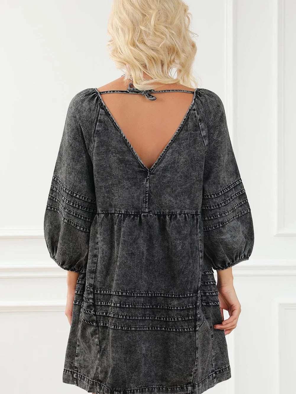 Black Denim Babydoll Dress