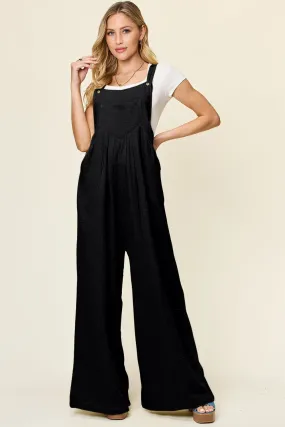 Black Wide Strap Wide Leg Overall