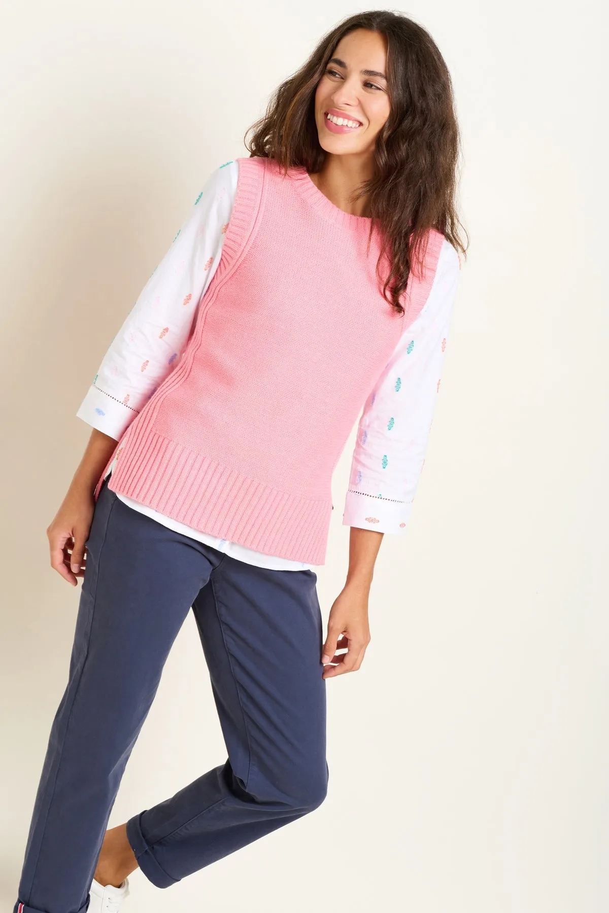 Brakeburn Bblknt0011300 PINK DIP HEM KNITTED VEST