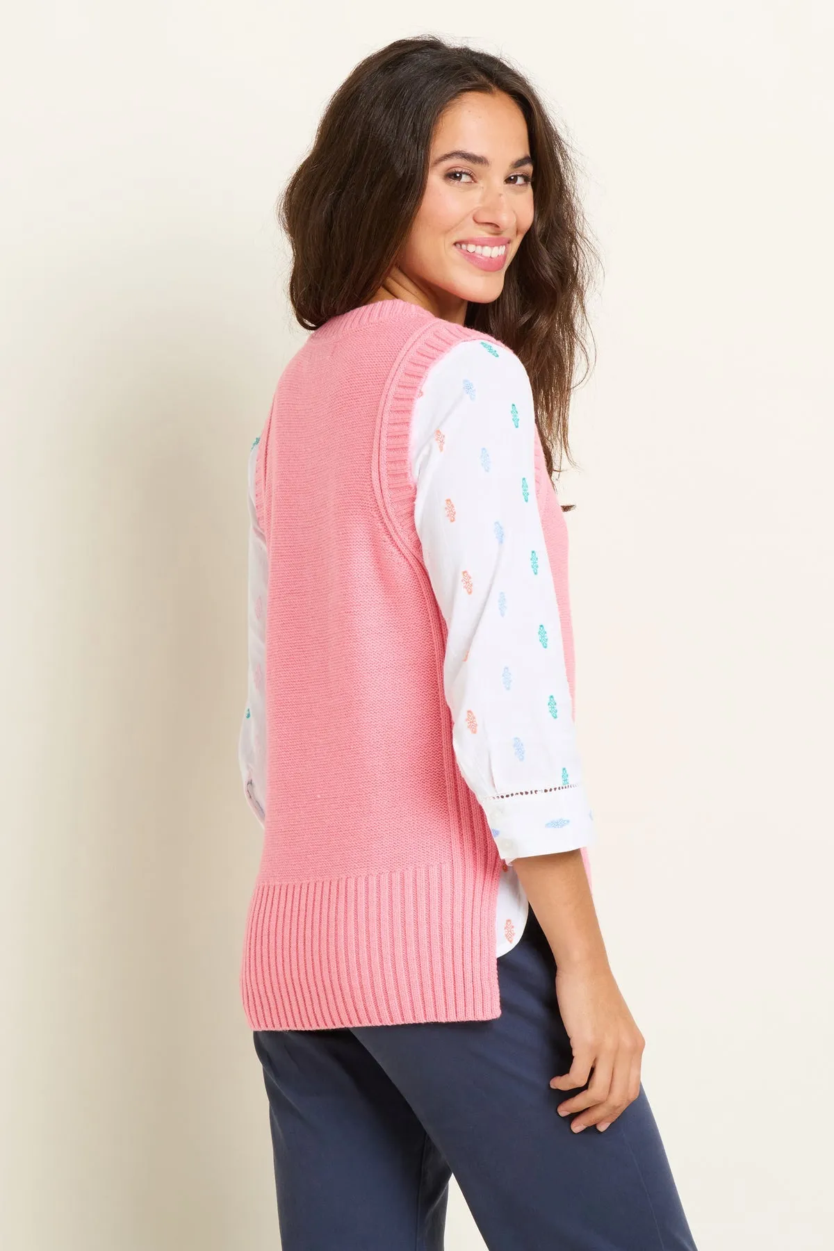 Brakeburn Bblknt0011300 PINK DIP HEM KNITTED VEST
