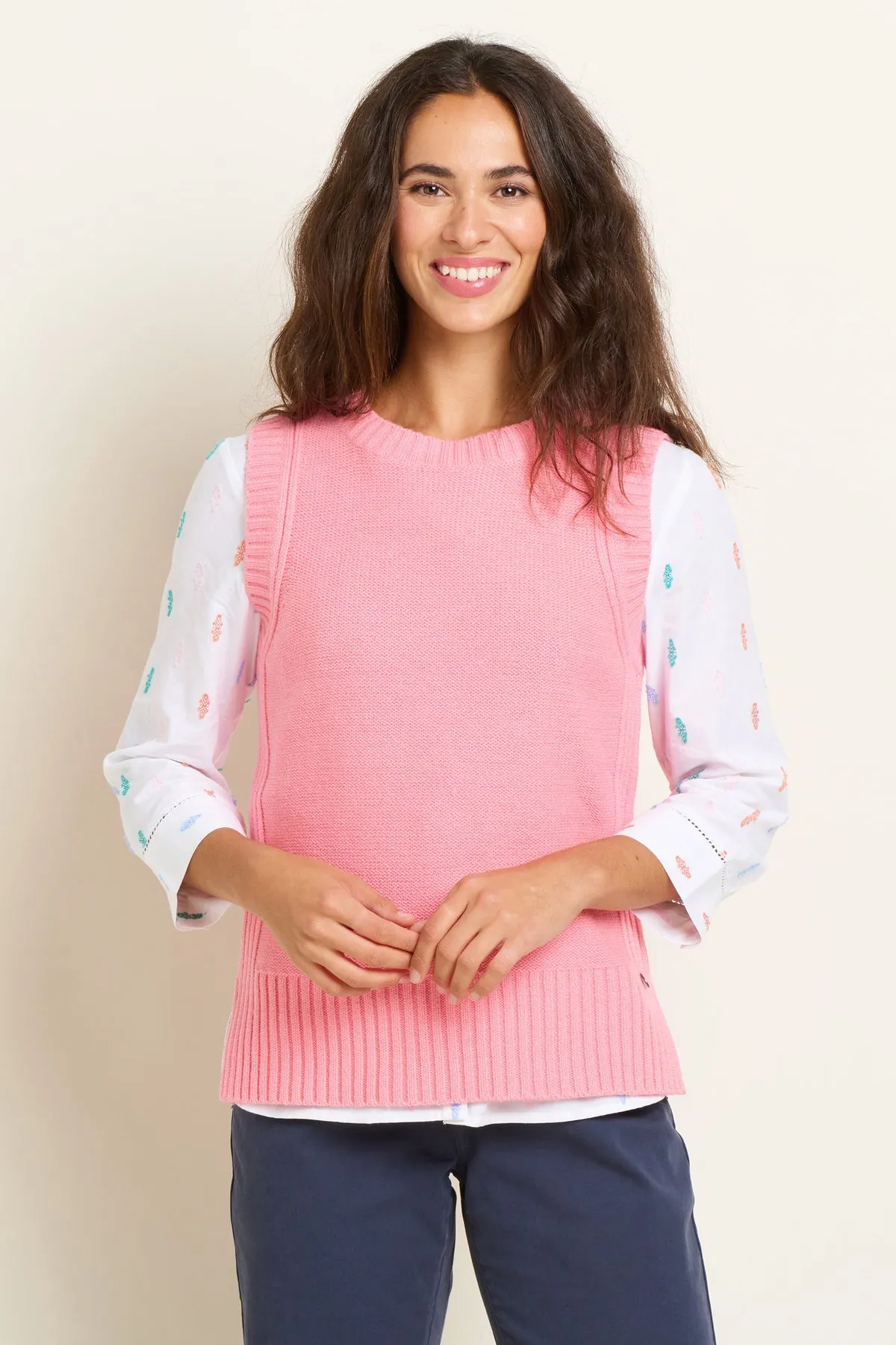 Brakeburn Bblknt0011300 PINK DIP HEM KNITTED VEST