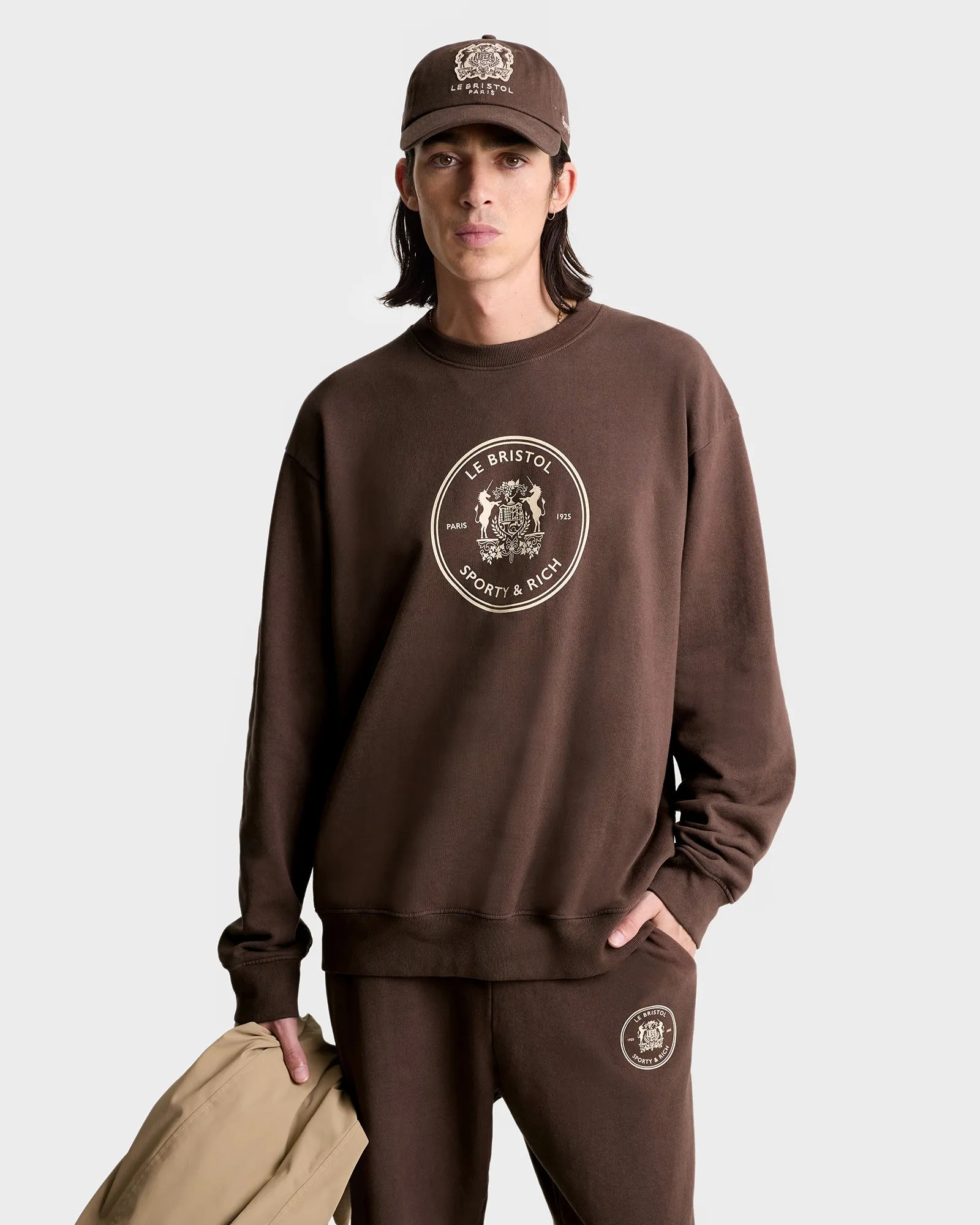 Bristol Crest 100th Sweatpant - Chocolate/Cream