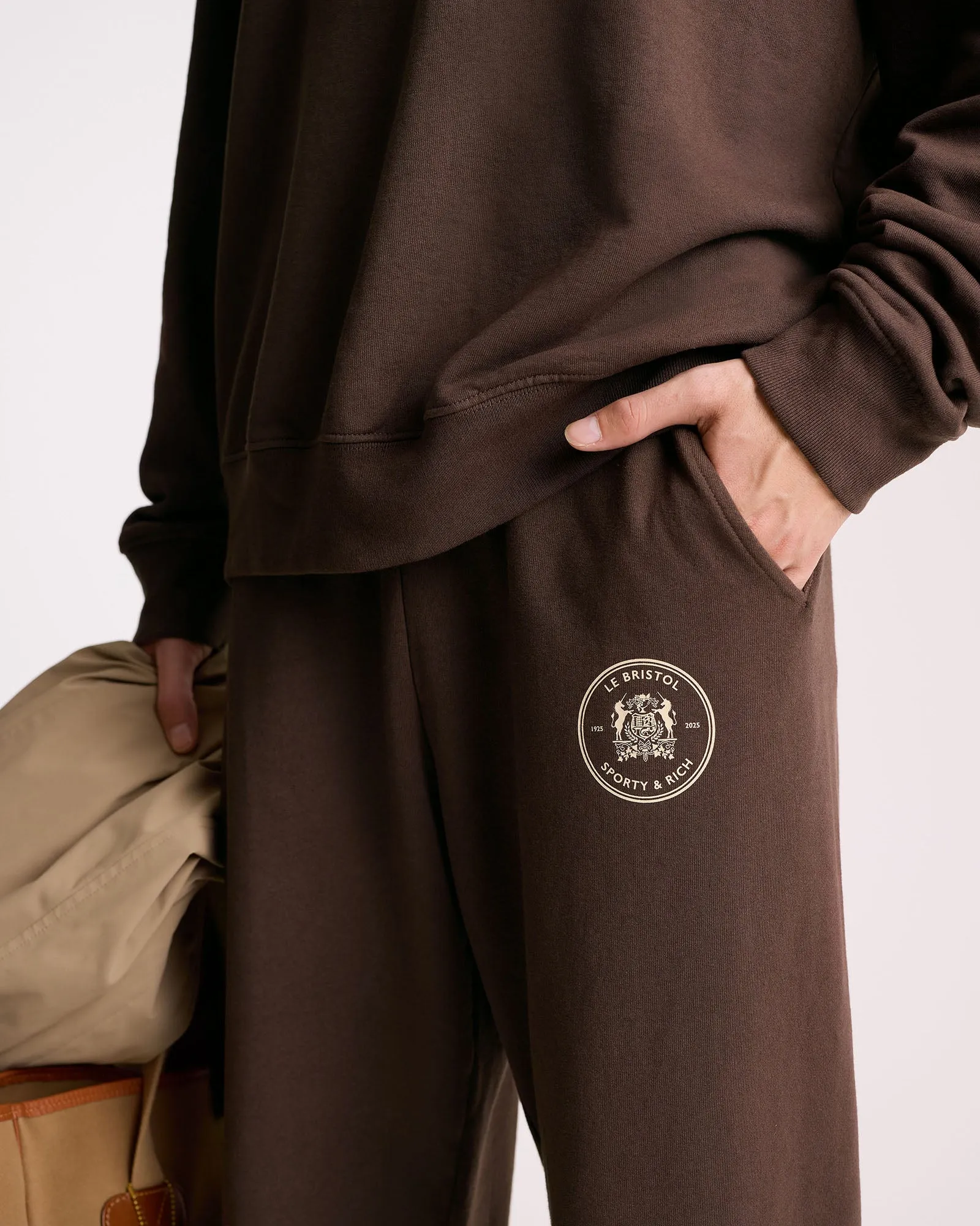 Bristol Crest 100th Sweatpant - Chocolate/Cream
