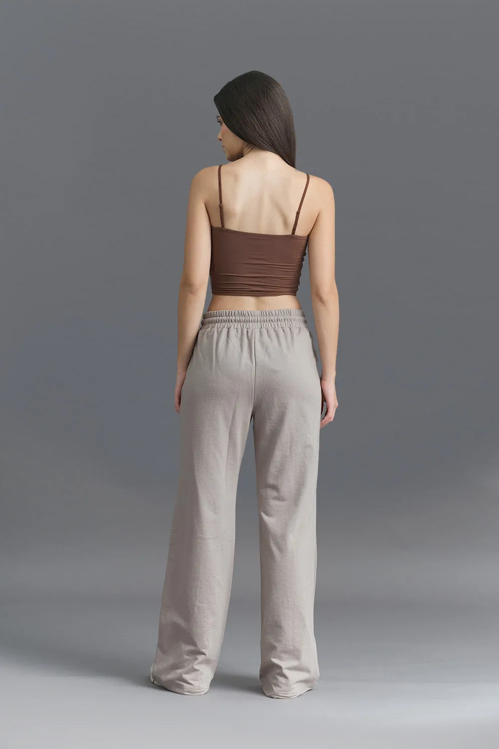 Brown Wide-Leg Sweatpants