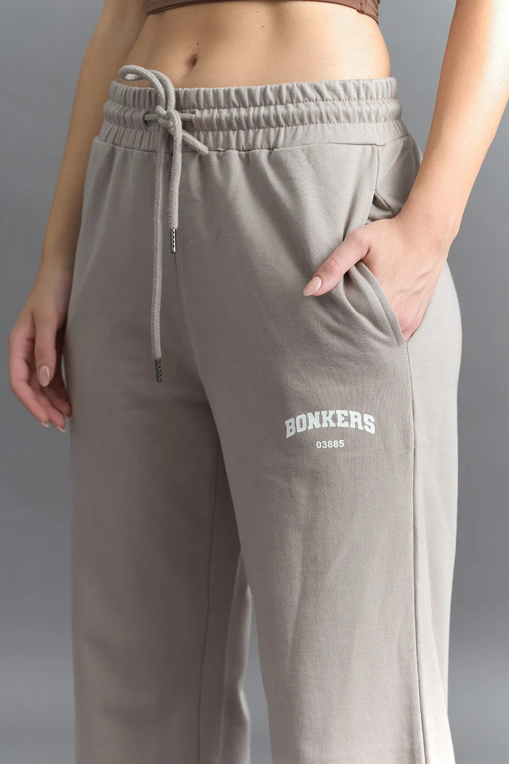 Brown Wide-Leg Sweatpants