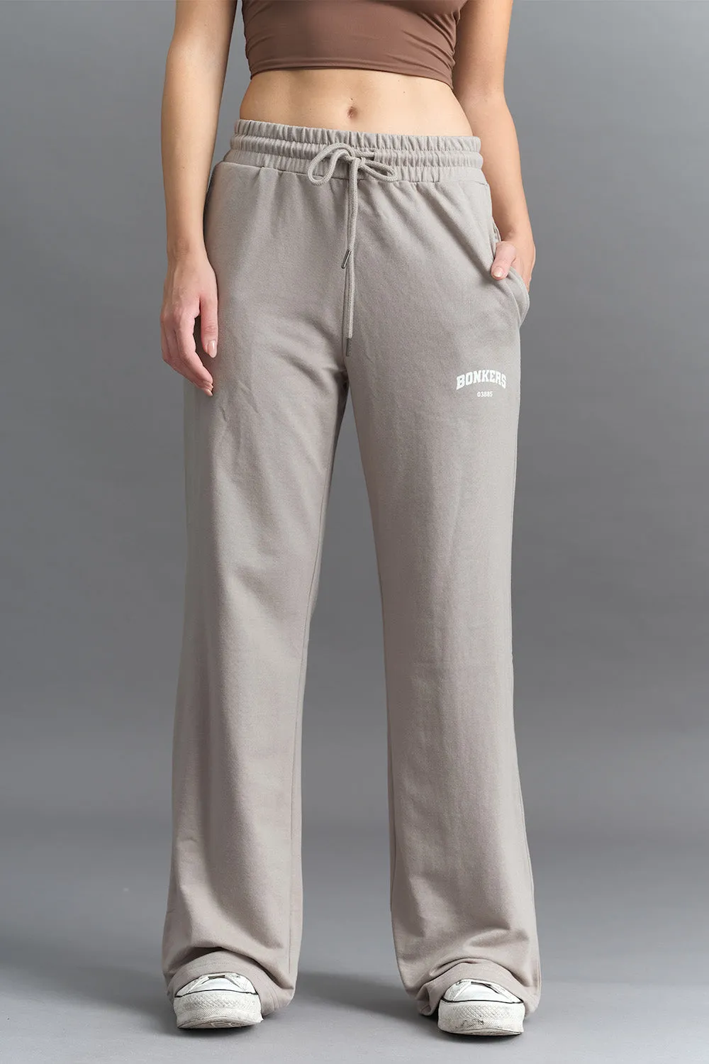 Brown Wide-Leg Sweatpants