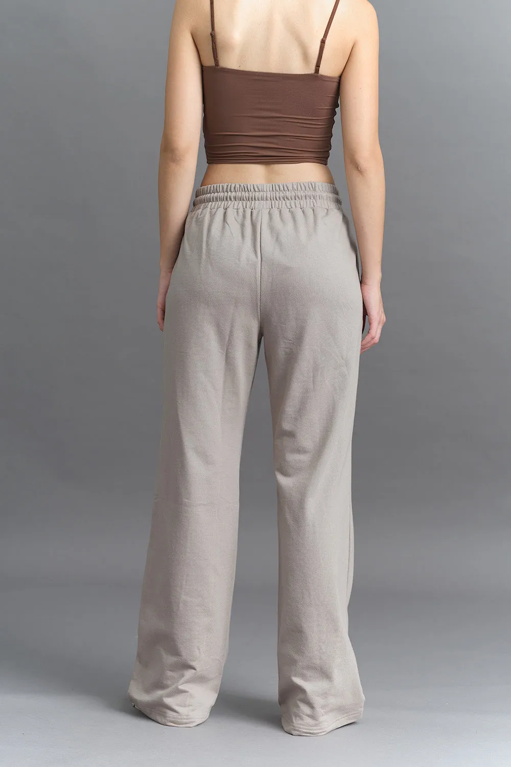Brown Wide-Leg Sweatpants