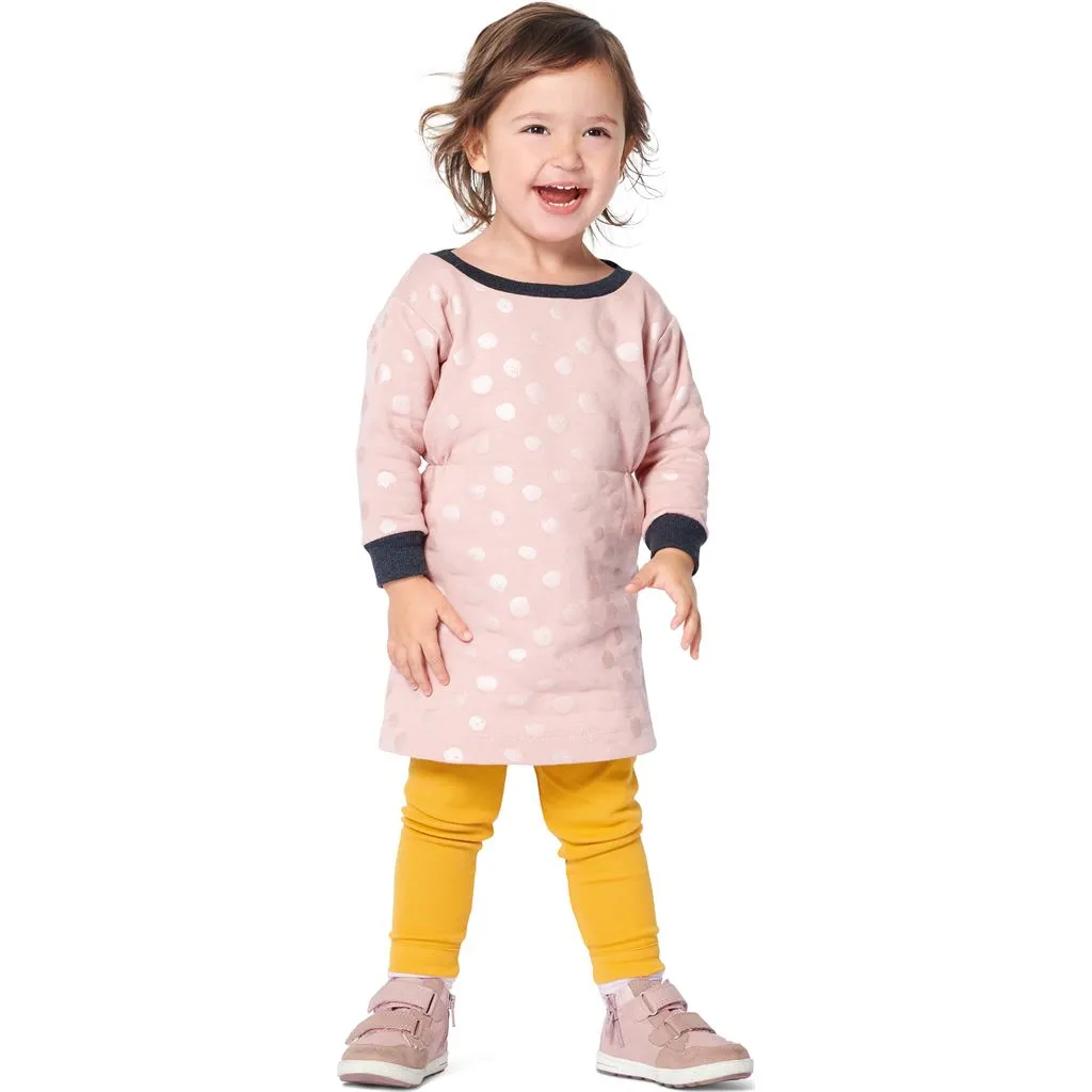 Burda Style Pattern 9273 Babies' Top and Dress with Round Neckline and Rib Knit Bands B9273