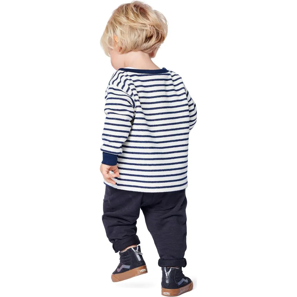 Burda Style Pattern 9273 Babies' Top and Dress with Round Neckline and Rib Knit Bands B9273