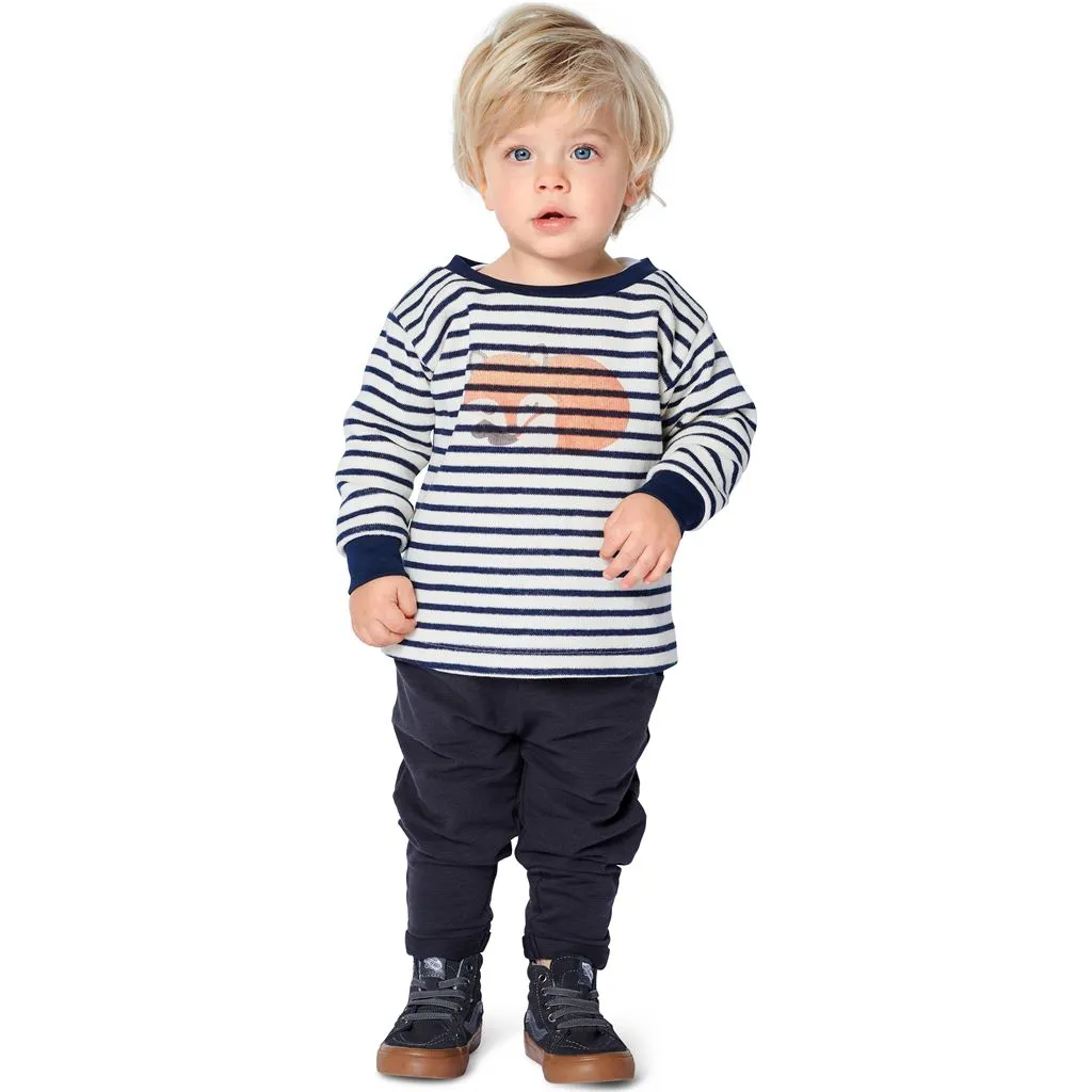 Burda Style Pattern 9273 Babies' Top and Dress with Round Neckline and Rib Knit Bands B9273