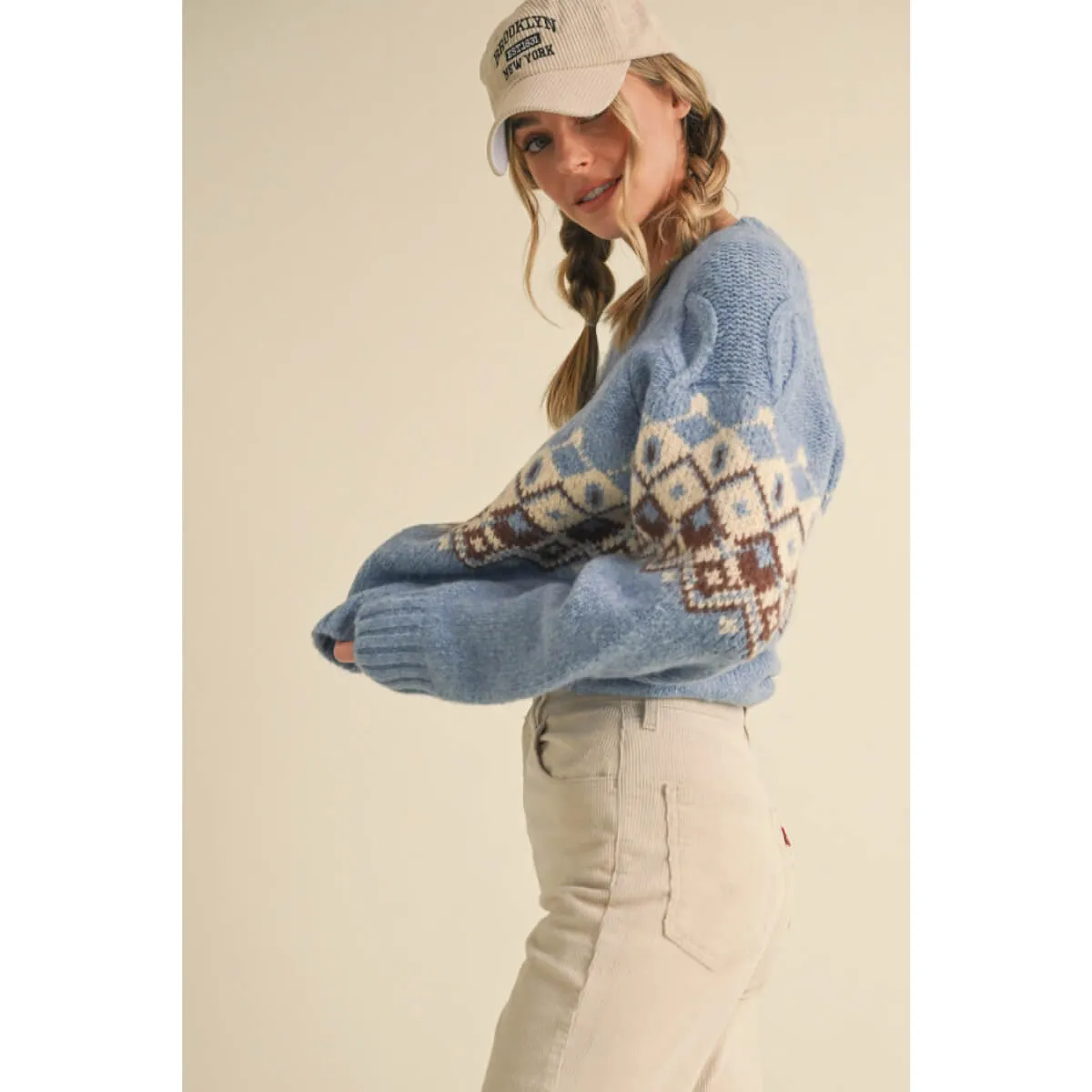 Cable Knit Fair Isle Sweater