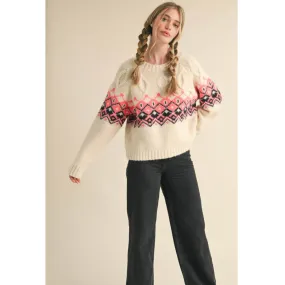 Cable Knit Fair Isle Sweater
